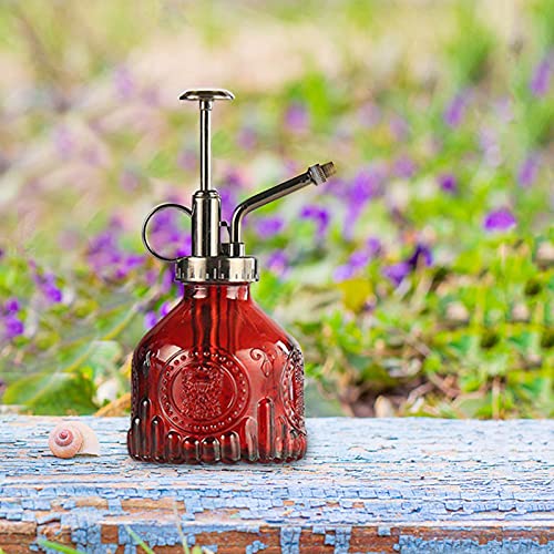 KELINFONG Field Sprinklers Gardening Glass Retro Spray Watering Watering Air Pressure Can Can Watering Patio & Garden (Red, One Size)