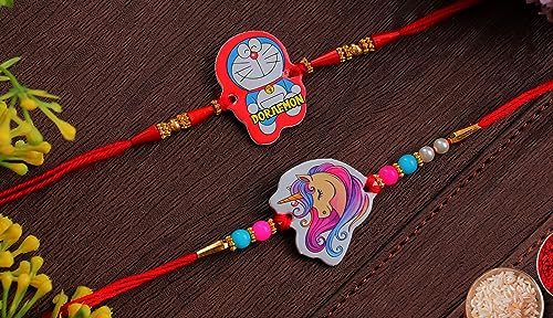 Siddhatva Set of 2 Combo Rakhi for Brother Traditional Fancy Cartoon Rakhi for Small Brother Thread Band for Bhaiya Fancy Rakhee Rakhshabandhan