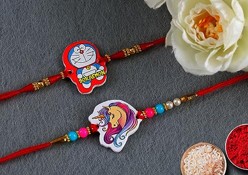 Siddhatva Set of 2 Combo Rakhi for Brother Traditional Fancy Cartoon Rakhi for Small Brother Thread Band for Bhaiya Fancy Rakhee Rakhshabandhan