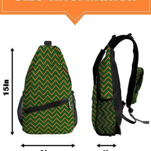 Sling Backpack, St. Patrick's Day Minimalist Green Retro Texture Waterproof Lightweight Small Sling Bag, Travel Chest Bag Crossbody Shoulder Bag Hiking Daypack for Women Men