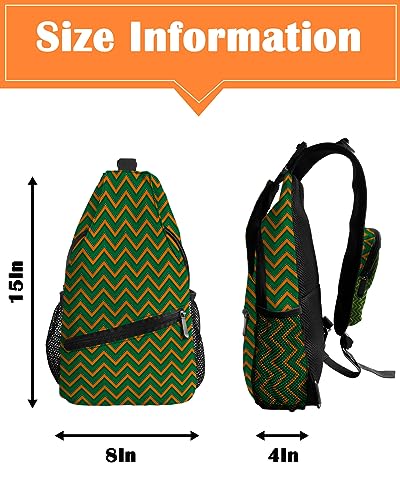 Sling Backpack, St. Patrick's Day Minimalist Green Retro Texture Waterproof Lightweight Small Sling Bag, Travel Chest Bag Crossbody Shoulder Bag Hiking Daypack for Women Men