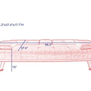 ERYE Modern Convertible Futon Sleeper Sofa with Pull Out Couch Bed, Functional Tufted Loveseat & Daybed for Home Office Apartment Studio Small Space Living Room