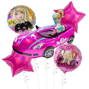 pink girl car balloon - babi balloons for girl pink birthday party decoration