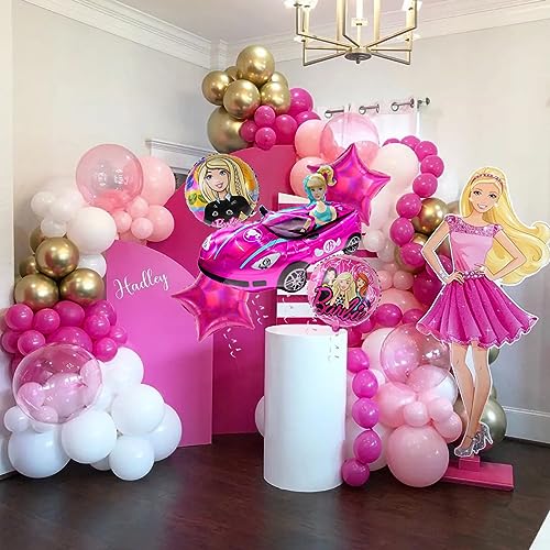 Pink Girl Car Balloon - Babi Balloons for Girl Pink Birthday Party Decoration