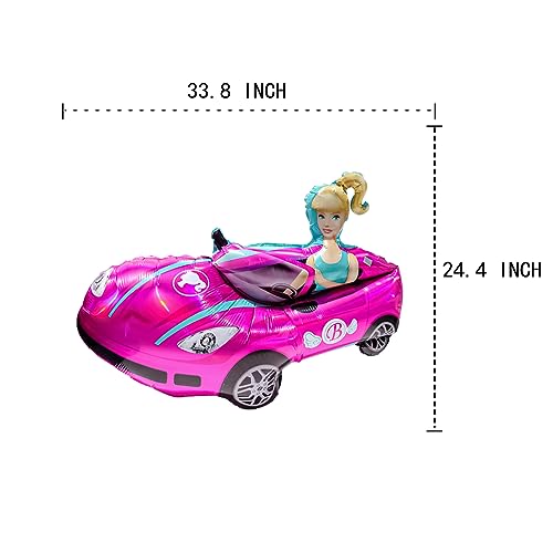 Pink Girl Car Balloon - Babi Balloons for Girl Pink Birthday Party Decoration