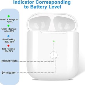 Upgraded Compatible with AirPods 1&2 Wireless Replacement Charging Case, Charger Case with Bluetooth Pairing Sync Button