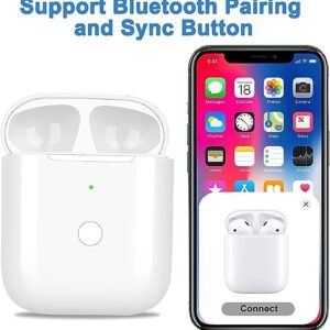Upgraded Compatible with AirPods 1&2 Wireless Replacement Charging Case, Charger Case with Bluetooth Pairing Sync Button