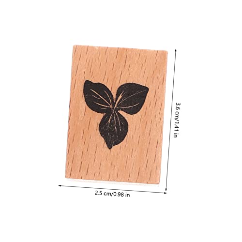 SEWACC 5pcs Seal Wooden Crafts Vintage Stamps Hand Decor Cards Making Retro Plant Wood Rubber Stamp Flower Design Stamps Diary Stamp Decorative Journal Stamp Magazine Old Fashioned Craft