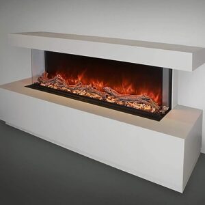 Modern Flames Landscape Pro Multi 80" Multi-Sided Built-in Electric Fireplace - Multi-Color Ember Bed - Ultra Natural Flame Appearance - Remote, App and Touch Control - LPM-8016