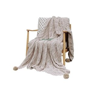 Naiveferry Knitted Throw Blanket with Tassel Brown, Super Soft Cozy Lightweight Fluffy Blanket Warm Woven Decorative Blankets for Women Men Bed Sofa Chair Couch Cover