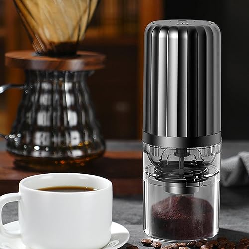 Spice and Coffee Electric Grinder, portable electric coffee bean grinder, one-button switch, easy to clean and carry coffee grinder, for home kitchens, outdoor travel (Grey)