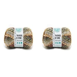 lion brand yarn wool-ease thick & quick yarn, soft and bulky yarn for knitting, crocheting, and crafting, 1 skein, coney island (pack of 2)