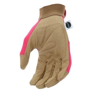 Miracle-Gro MG86205 General Utility Gloves – [Medium/Large], Synthetic Leather Padded Palm Gloves, Spandex Back, Adjustable Hook and Loop Wrist, 1 Count (Pack of 2)