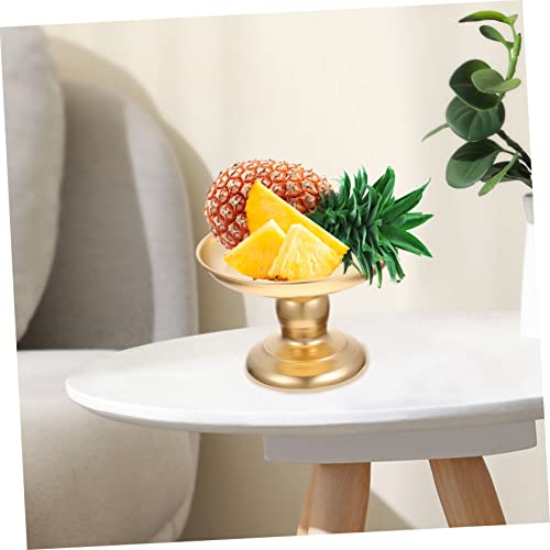 Didiseaon 3pcs Platter Candy Kitchen Food Storage Nuts Bowl Fruit Golden Snack Stand Trifle Metal Household Center Dessert Iron Pan Display Dish Plates for Container Rack Round Footed