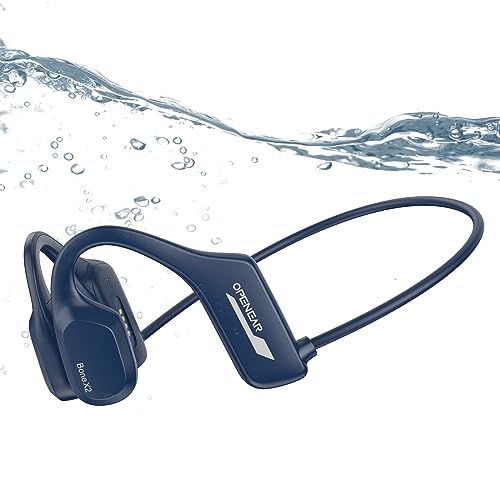 Guudsoud Swimming Headphones,Bone Conduction Headphones Bluetooth 5.3,IP68 Waterproof Headphones Sport Earphones with MP3 Player 32G Memory,Wireless Open Ear Underwater Earbuds for Running,Cycling