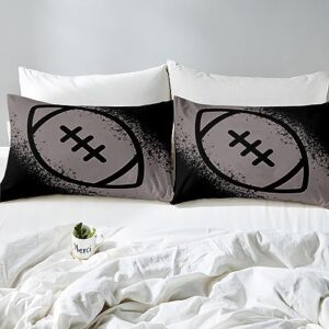 Feelyou Rugby Bed Sheets American Football Sports Sheet Set for Boys Girls Women Men Football Red Black Bed Set Ball Games Decor Sheets with 2 Pillowcases 4Pcs Bedding King