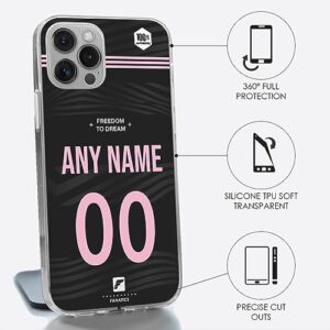 Football Phone Case Miami USA Away Customize Your Name and Number Silicone Transparent - Compatible iPhone and Samsung (Samsung Galaxy S21 Ultra)