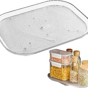 Square Lazy Susan Organizer for Refrigerator，Square Lazy Susan Turntable for Refrigerator,Condiment Organizer，Ldeal for Kitchens, Cabinets, Dining Tables, Refrigerators Organizer Tray