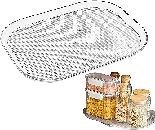 Square Lazy Susan Organizer for Refrigerator，Square Lazy Susan Turntable for Refrigerator,Condiment Organizer，Ldeal for Kitchens, Cabinets, Dining Tables, Refrigerators Organizer Tray