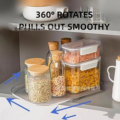 Square Lazy Susan Organizer for Refrigerator，Square Lazy Susan Turntable for Refrigerator,Condiment Organizer，Ldeal for Kitchens, Cabinets, Dining Tables, Refrigerators Organizer Tray