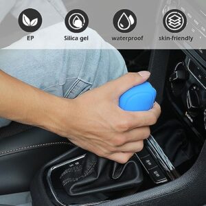 SSNNUU 2Pcs Silicone Car Gear Shift Cover,Great Anti-Slip Automatic Gear Shift Knob Stick Protector for Man&Women Car Decor,Universal Interior Car Accessories for Car SUV Truck (Gray)