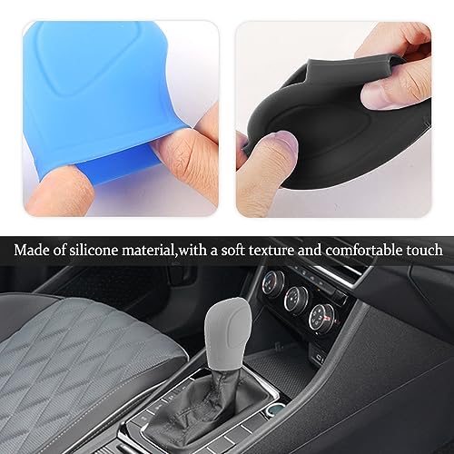 SSNNUU 2Pcs Silicone Car Gear Shift Cover,Great Anti-Slip Automatic Gear Shift Knob Stick Protector for Man&Women Car Decor,Universal Interior Car Accessories for Car SUV Truck (Gray)