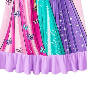 Hewtwerck Girls Bar-bie Costume Dress Toddler Kids Cartoon Princess Dresses Short Sleeve Summer Outfit Party Gift (5T, R-Princess Purple)