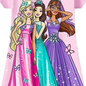 Hewtwerck Girls Bar-bie Costume Dress Toddler Kids Cartoon Princess Dresses Short Sleeve Summer Outfit Party Gift (5T, R-Princess Purple)