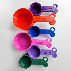 Personalized Name Dog Scoop, Custom Pet Food Measuring Cup 3D Print Pet Paw Design Kibble Scooper Food Dispenser Food-Grade Pet Food Feeding Scoop Dishwasher Safe (Style 2)