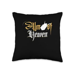 almost heaven west virginia map usa state gift almost heaven | west virginia map | usa american state throw pillow, 16x16, multicolor
