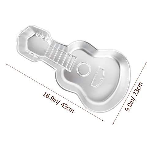 Housoutil 1pc Cake Mold Dessert Molds Pan Guitar Cake Molds Mini Candy Pizza Home Tools Baking Mold for Home Creative Baking Mold Bread Pan Aluminum Alloy Ghost Silver Self Made