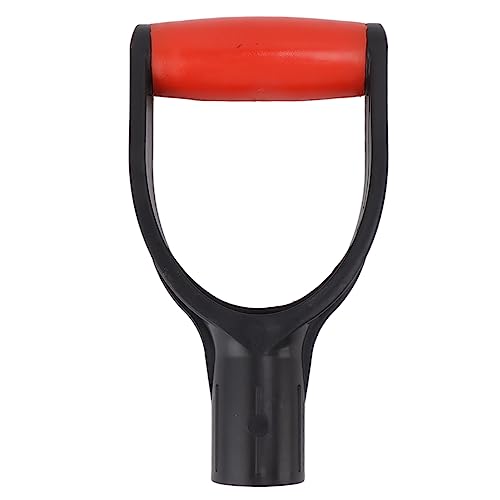 DShaped Shovel Handle, Ergonomic Reusable 32mm Inner Diameter Multifunctional Shovel Handle Replacement Handle for Snow Shovel (Red Black)