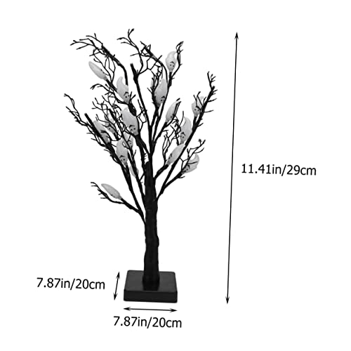 OSALADI 1pc Halloween Ghost Lights LED Decor Home Decoration Black Table Lamp Spooky Tree Glittered Creepy Table Lamp Birch Tree Battery Operated Stimulative Halloween Lights Night Light