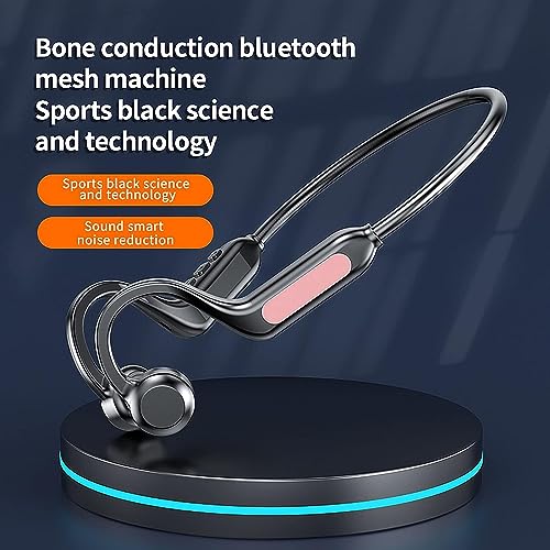 Wireless Bluetooth 5.3 Bone Conduction Headset with Microphone - Waterproof Swimming Sports Noise Canceling Stereo - Bendable Earbud Open Headset