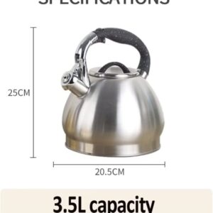 Stovetop Tea Kettle Whistling Teapot Tea Kettle Stainless Steel Whistling Kettle 3.5L Hot Water Boiler Kettle Kitchen Stovetop Tea Kettle Teapot Stove Top Kettle Tea Pot teapot