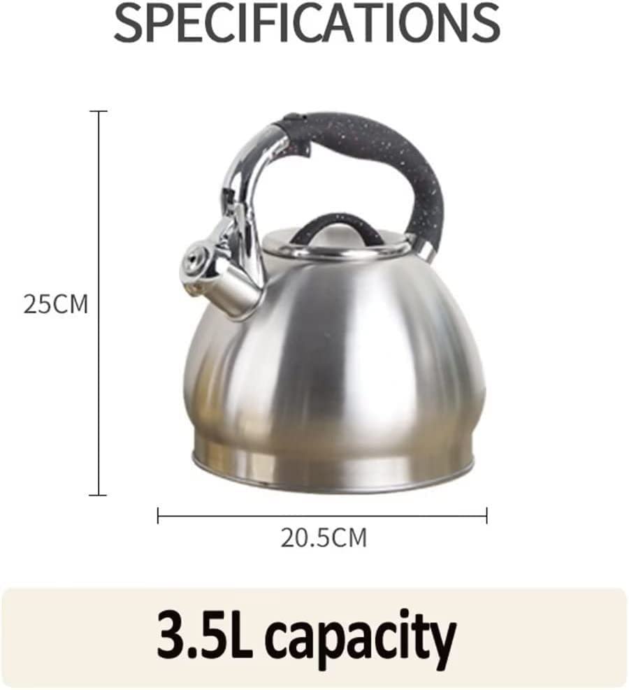 Stovetop Tea Kettle Whistling Teapot Tea Kettle Stainless Steel Whistling Kettle 3.5L Hot Water Boiler Kettle Kitchen Stovetop Tea Kettle Teapot Stove Top Kettle Tea Pot teapot