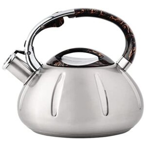 Stovetop Tea Kettle Whistling Teapot Tea Kettle 3L Stainless Steel Whistling Tea Kettle Teapot Make Tea Boil Water Blew Coffee for Induction Cooker Gas Stove Stove Top Kettle Tea Pot teapot