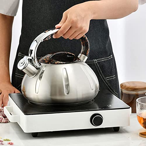 Stovetop Tea Kettle Whistling Teapot Tea Kettle 3L Stainless Steel Whistling Tea Kettle Teapot Make Tea Boil Water Blew Coffee for Induction Cooker Gas Stove Stove Top Kettle Tea Pot teapot