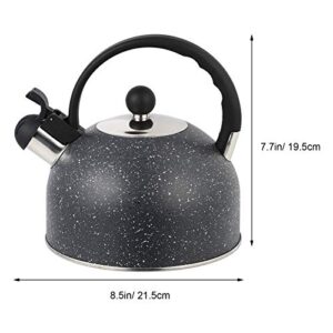 Stovetop Whistling Tea Kettle Teapot Stainless Steel Water Kettle Boiling Kettle with Cool Grip Ergonomic Handle for Home Outdoor Kitchen 2.5L Black teapot (Color : Black)