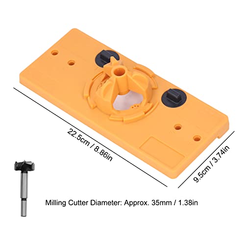 Hinge Drilling Hole Jig Concealed Hinge Hole Saw Jig,Hinge Jig Kit Hinge Jig kit Hinge Hole Cutter Hinge Hole Cutter ABS Tool (Yellow)