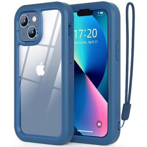 wxr for iphone 13 mini case/iphone 12 mini case,soft silicone bumper & crystal clear hard pc back and hard pc inner,3in1 heavy dropproof case for iphone 13 mini/iphone 12 mini 5.4 inch. (blue)