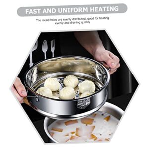 RUNROTOO stainless steel steamer food steamers sticky rice steamer stainless steel cooking utensils food steamer metal steaming basket steamer saucepans Buns Steamer Steaming Tool tray