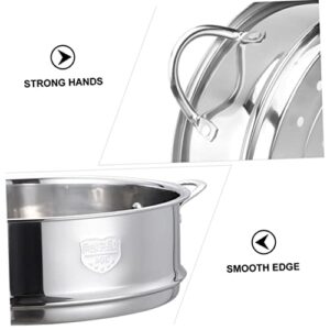 RUNROTOO stainless steel steamer food steamers sticky rice steamer stainless steel cooking utensils food steamer metal steaming basket steamer saucepans Buns Steamer Steaming Tool tray