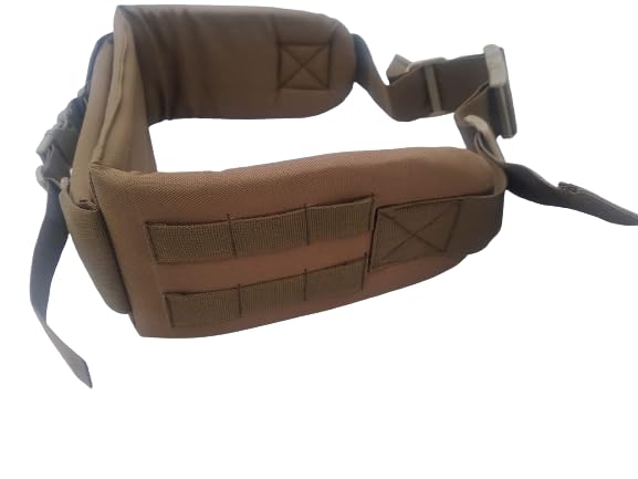 A.L.I.C.E Kidney Belt and Alice Kidney pad with Strap belt/tactical belt/Hip Belt/Kidney belt for framed rucksack LC-2/ALICE Pack oCayiote Brown