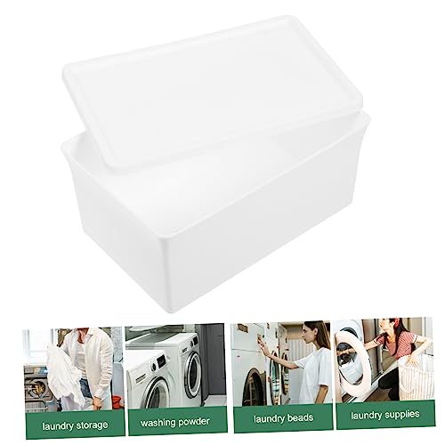 NOLITOY Box Sheet laundry storage box containers for organizing Laundry Room Bucket Laundry Holder laundry powder bin plastic drawers iron washing powder bucket white