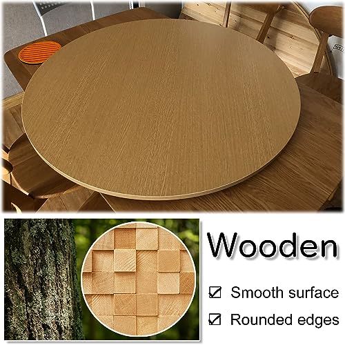 Lazy Susan Tabletop Wooden Turntable, 360 Degree Smooth Rotation Round Rotating Serving Plate, Rotating Serving Tray For Dining Table, Diameter Ø 20 24 28 32 36 39 Inch