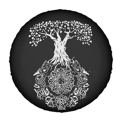 Celtic Tree of Life Tire Cover Spare Tire Type Cover Wheel Protectors Weatherproof Universal for Truck, Trailer Rv, SUV 17 Inch