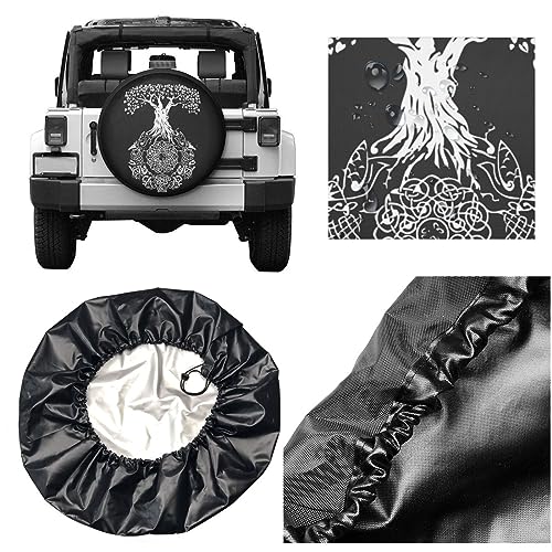 Celtic Tree of Life Tire Cover Spare Tire Type Cover Wheel Protectors Weatherproof Universal for Truck, Trailer Rv, SUV 17 Inch