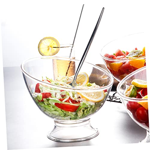 DECHOUS Diagonal Salad Bowl clear plastic containers wedding accessories bulk pasta glass dessert cups glass mixing bowls soup bowls pp Household Dessert Bowl Dessert Accessory Trifle Bowl