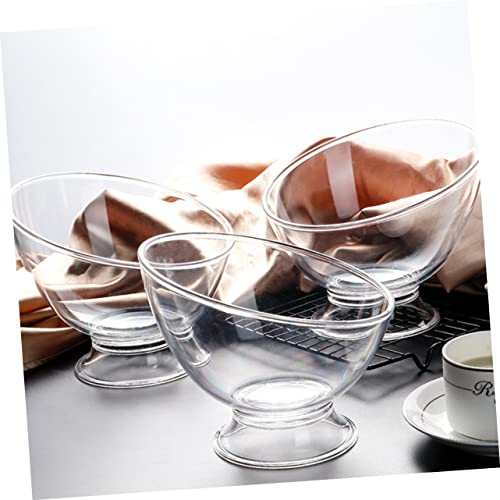 DECHOUS Diagonal Salad Bowl clear plastic containers wedding accessories bulk pasta glass dessert cups glass mixing bowls soup bowls pp Household Dessert Bowl Dessert Accessory Trifle Bowl